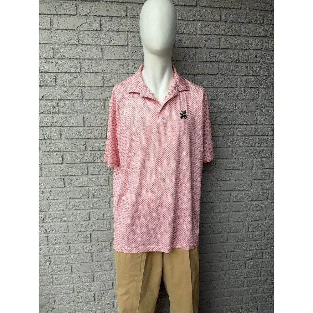 Peter Miller Men's XL Summer Comfort Short Sleeve Pink Golf Polo Shirt